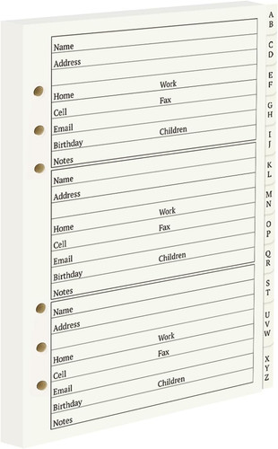 Address book refill pages - address,